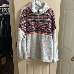 Medium Aztec  fleece pullover! 1/4 zip!